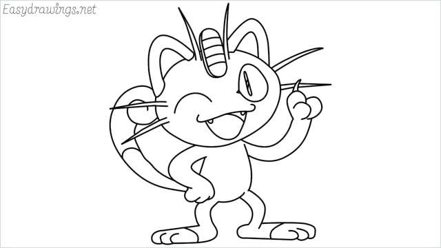 How to draw Meowth step by step