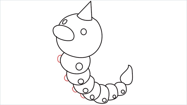 How to draw Weedle step (14)