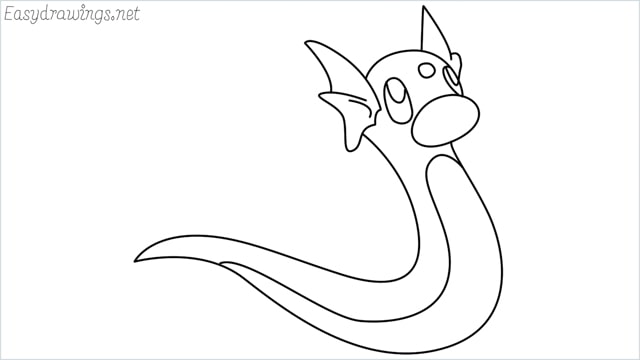 How to draw a Dratini step by step