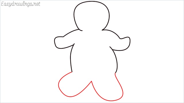 How to draw a Gingerbread Man step (4)