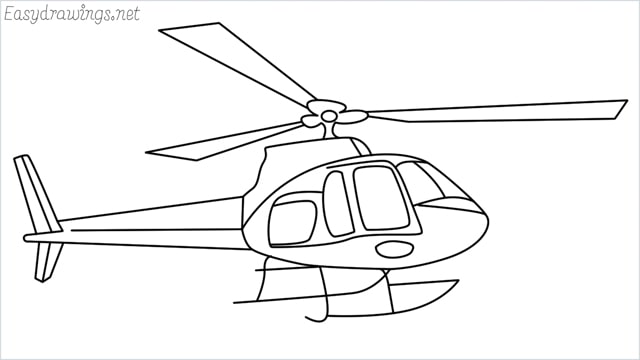 How to draw a Helicopter step by step