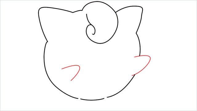 How to draw a cute pokemon Jigglypuff step (6)
