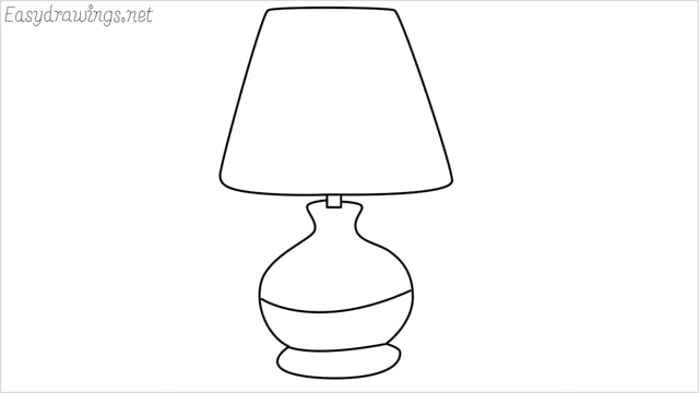 How to draw a lamp step by step