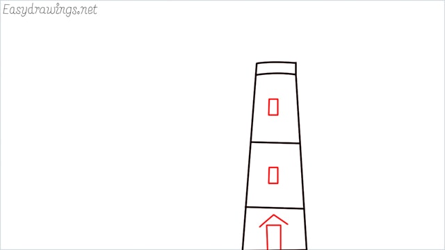 How to draw a lighthouse step (3)