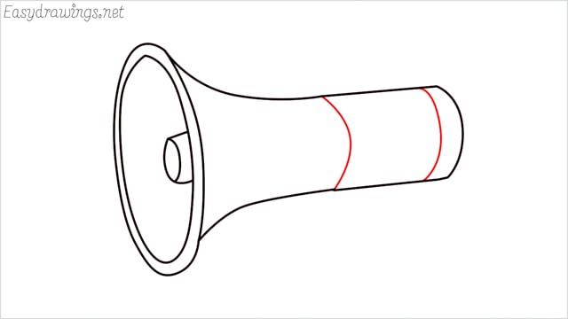 How to draw a megaphone step (7)