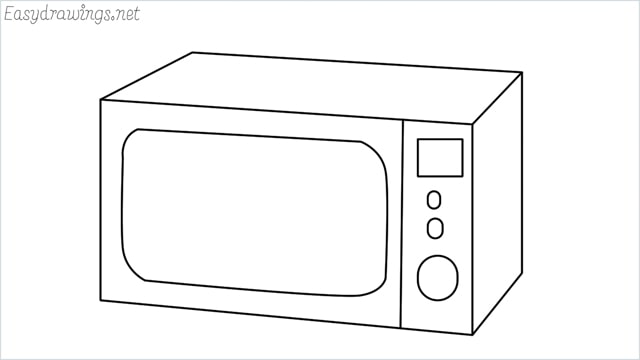 How to draw a microwave step by step