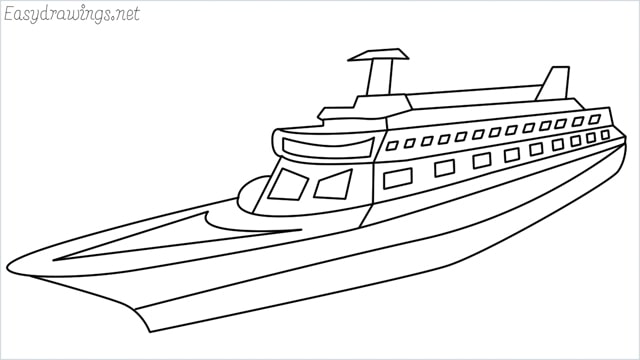 How to draw a ship step by step