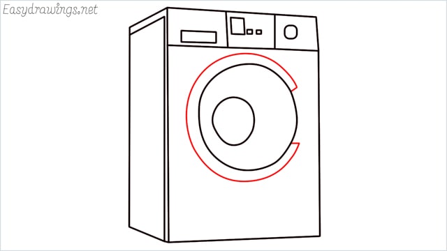 How to draw a washing machine step (10)