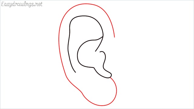 How to draw an Ear step (4)