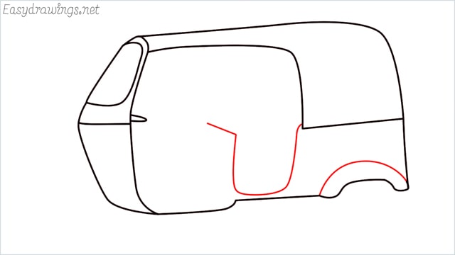How to draw auto rickshaw step (6)