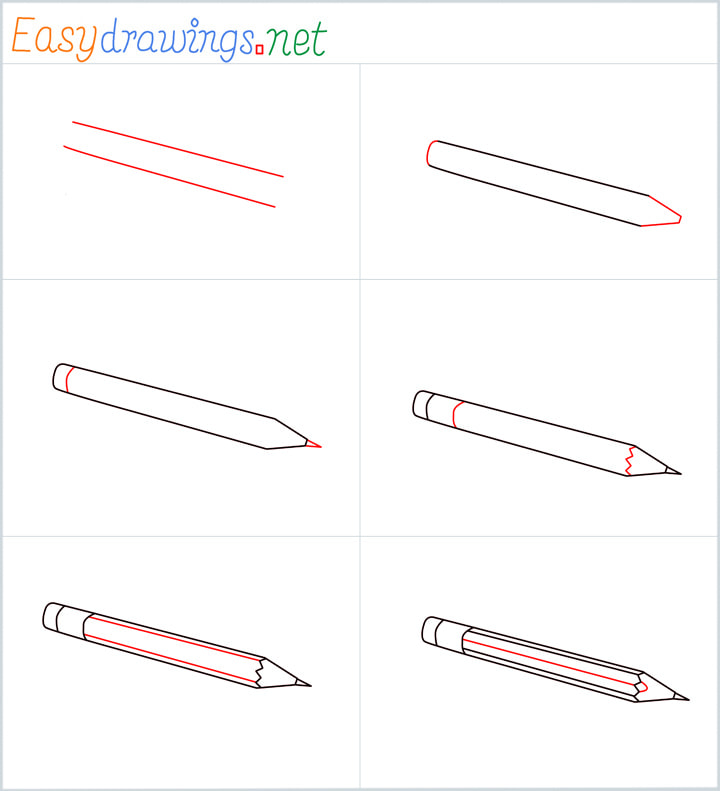 How To Draw A Pencil Step by Step- 6 Easy Phase 