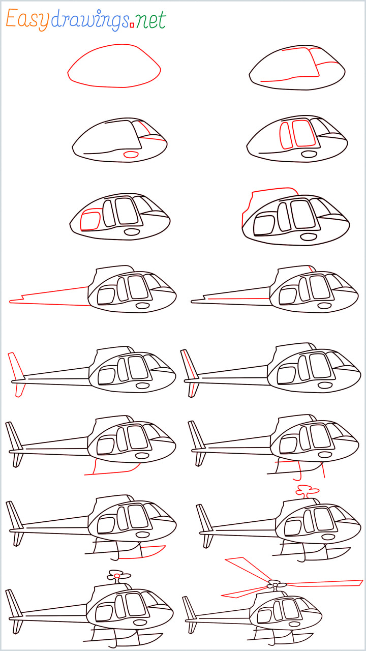 Overview of Helicopter drawing all in one step