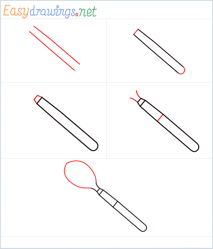 all outline for Spoon drawing example