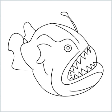 How To Draw A Angler Fish Step by Step - [11 Easy Phase & Video]