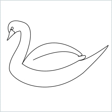 draw a swimming swan