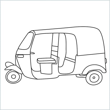 draw auto rickshaw