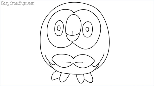 how to draw Rowlet step by step