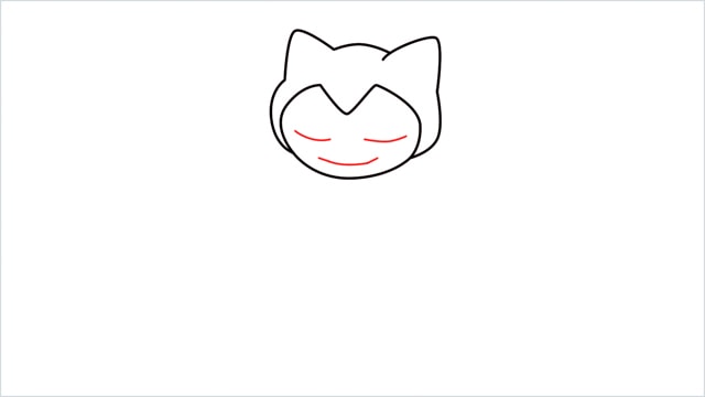 how to draw Snorlax step (3)