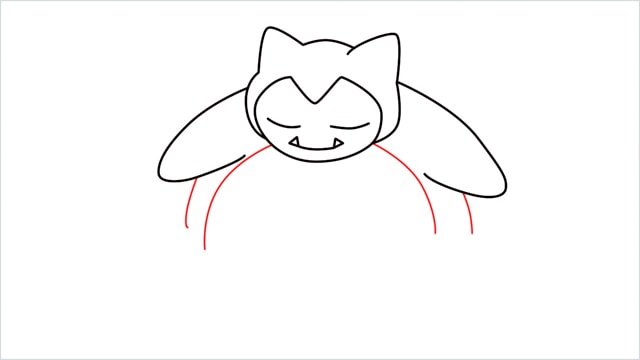 how to draw Snorlax step (6)