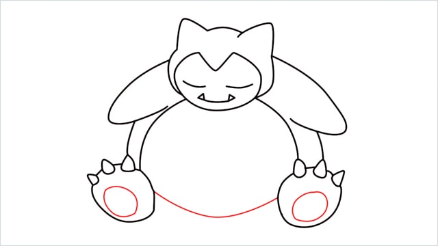 how to draw Snorlax step (9)