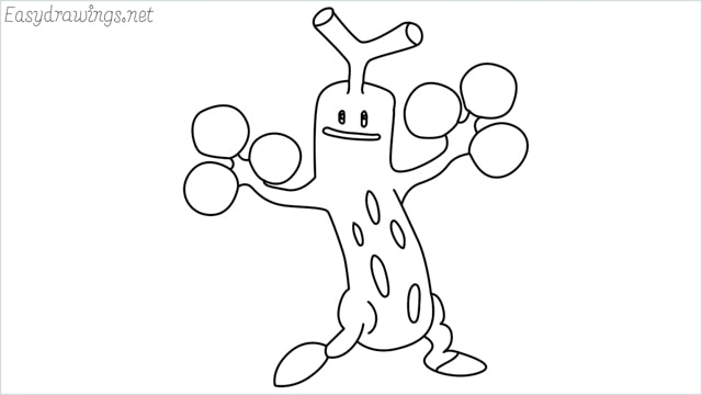 how to draw Sudowoodo step by step