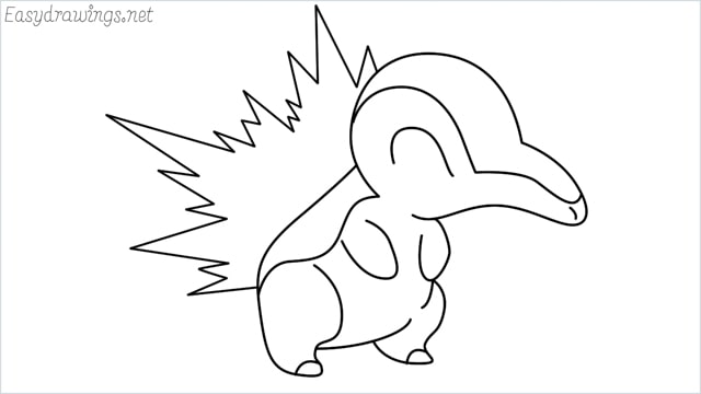 how to draw a Cyndaquil step by step