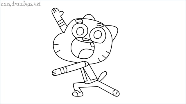 how to draw a Gumball Watterson step by step