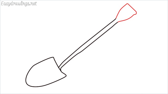 how to draw a Shovel step (4)