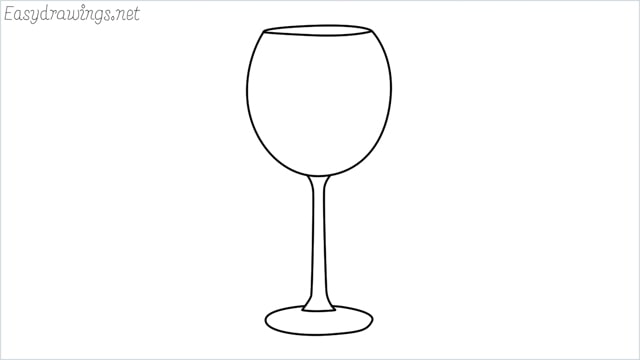 how to draw a Wine glass step by step