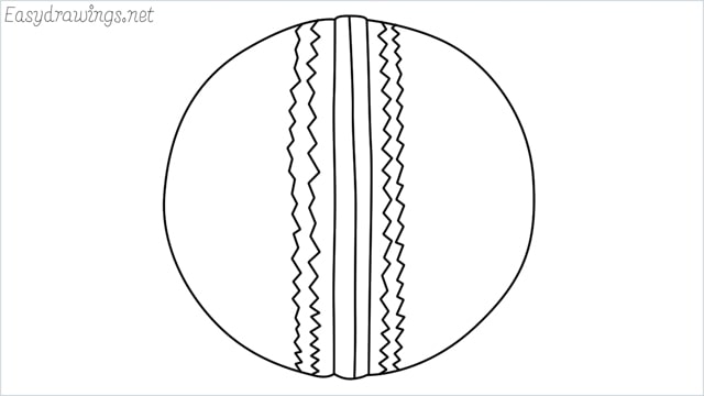 how to draw a cricket ball step by step