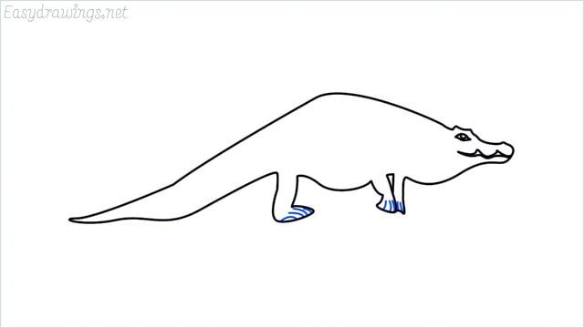 how to draw a crocodile step (9)