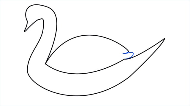 how to draw a swimming swan step (6)