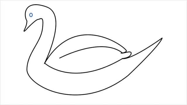 how to draw a swimming swan step (8)