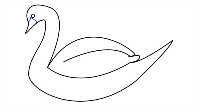 how to draw a swimming swan step (9)