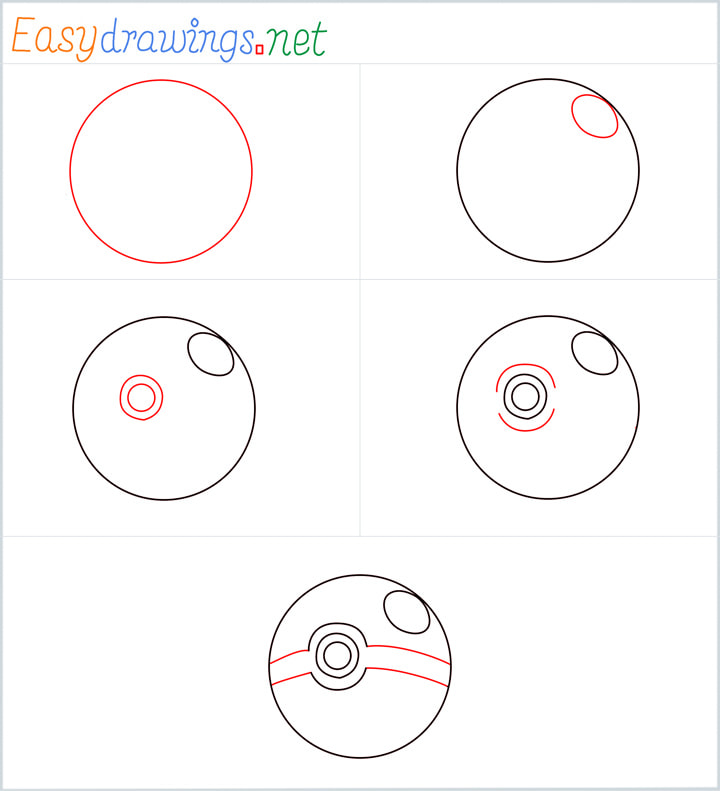How To Draw A Poke Ball Step By Step 5 Easy Phase You draw, and a neural network tries to guess what you're drawing. how to draw a poke ball step by step