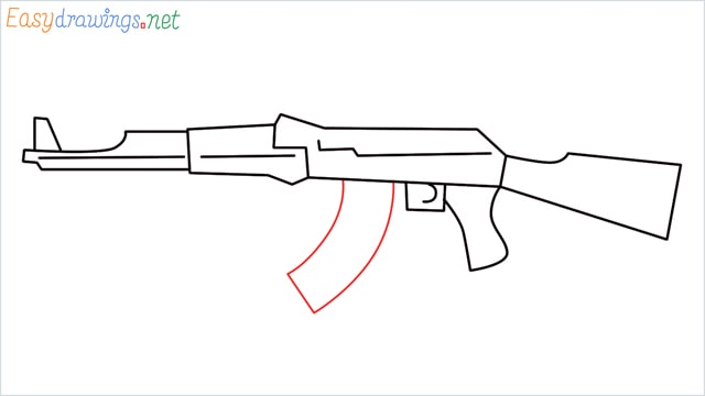 How to draw a ak 47 step by step for beginners (easy 8 steps)