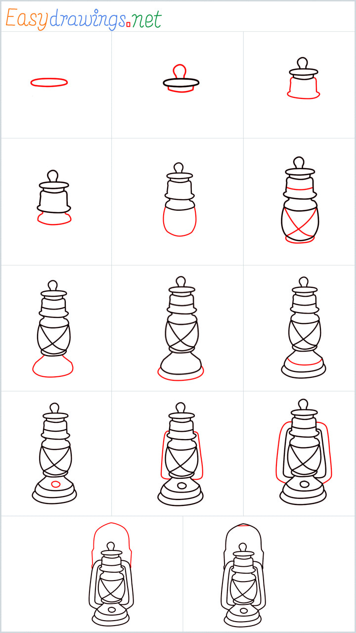 How To Draw A Lantern Step By Step For Beginners Easy 14 Steps