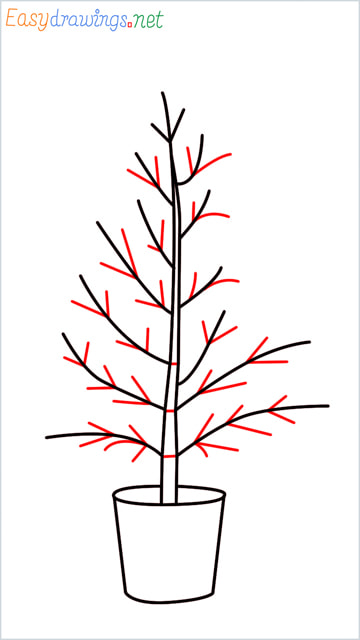 Simple easy beautiful christmas tree drawing step (5)
