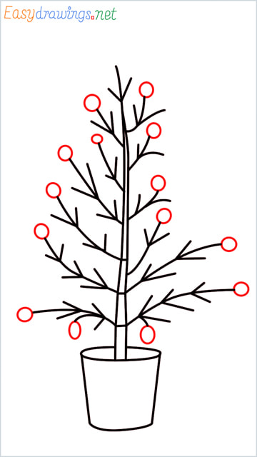 Simple easy beautiful christmas tree drawing step (6)