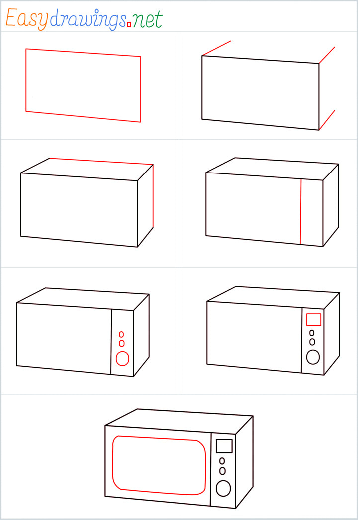 all reference outline drawing in one place for Microwave drawing tutorial