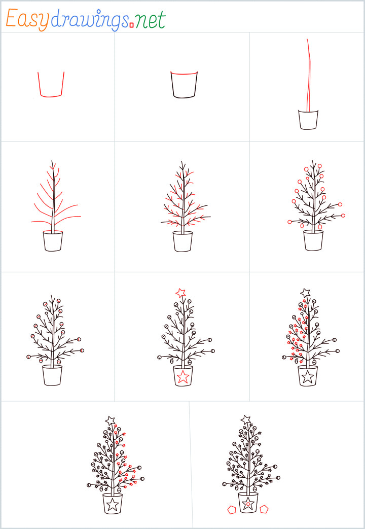 beautiful christmas tree drawing Overview