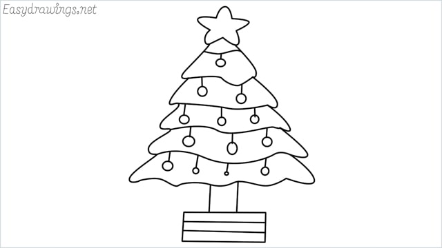 how to draw a christmas tree drawing step by step for beginners