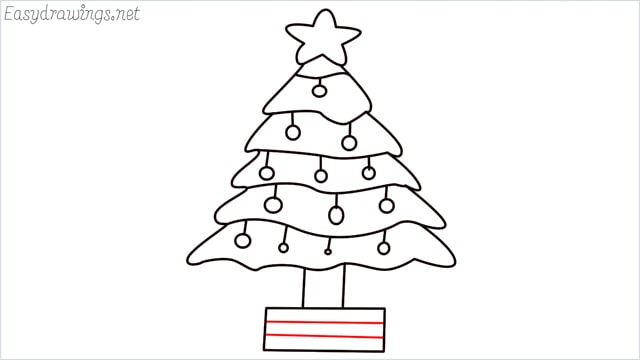 how to draw a christmas tree step (10)