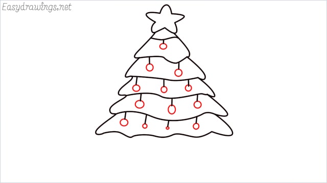 how to draw a christmas tree step (7)