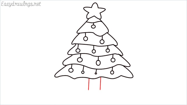 how to draw a christmas tree step (8)