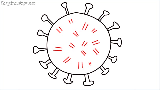 how to draw coronavirus step (4)