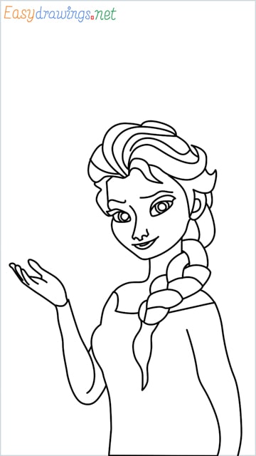 How to draw elsa step by step for beginners