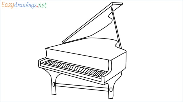 How to draw a Piano step by step - [12 EASY Phase] + [Video]