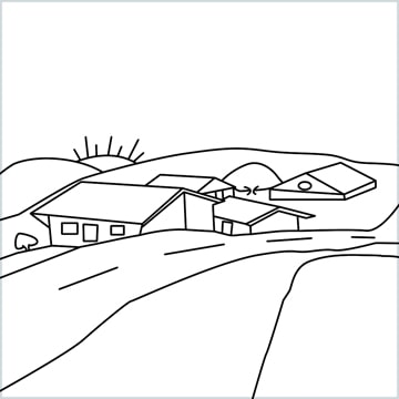 A simple village side scenery - Drawing Made Easy For Kids | Facebook