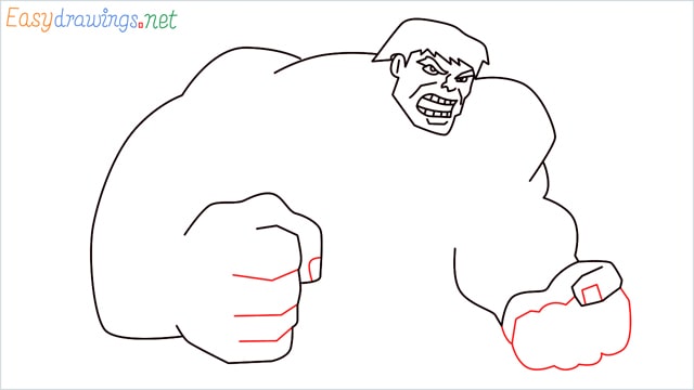 How to draw Hulk step (11)
